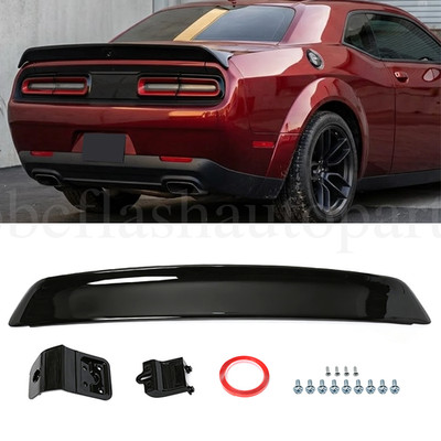 Rear Spoiler Glossy Black w/Camera Hole For 2008-2024 Dodge Challenger