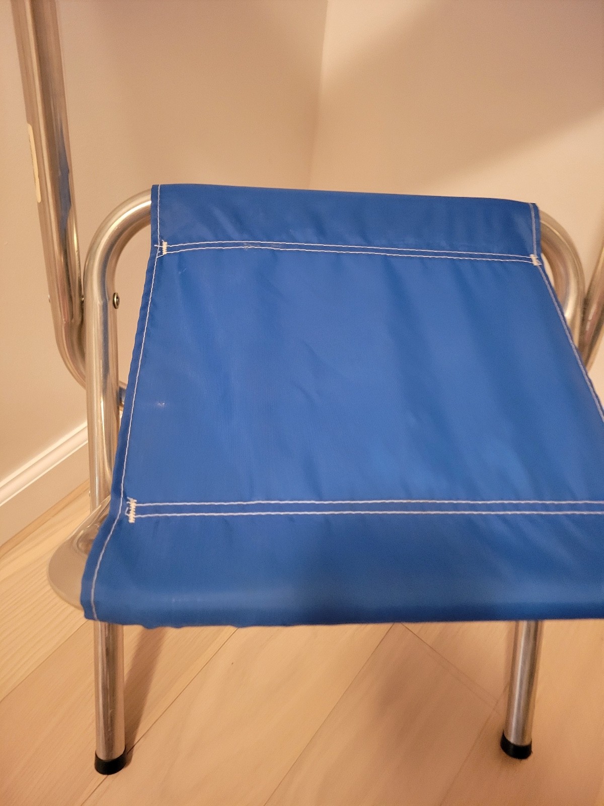 Vintage Coleman Company Aluminum Blue Camping Folding Chair Lightweight