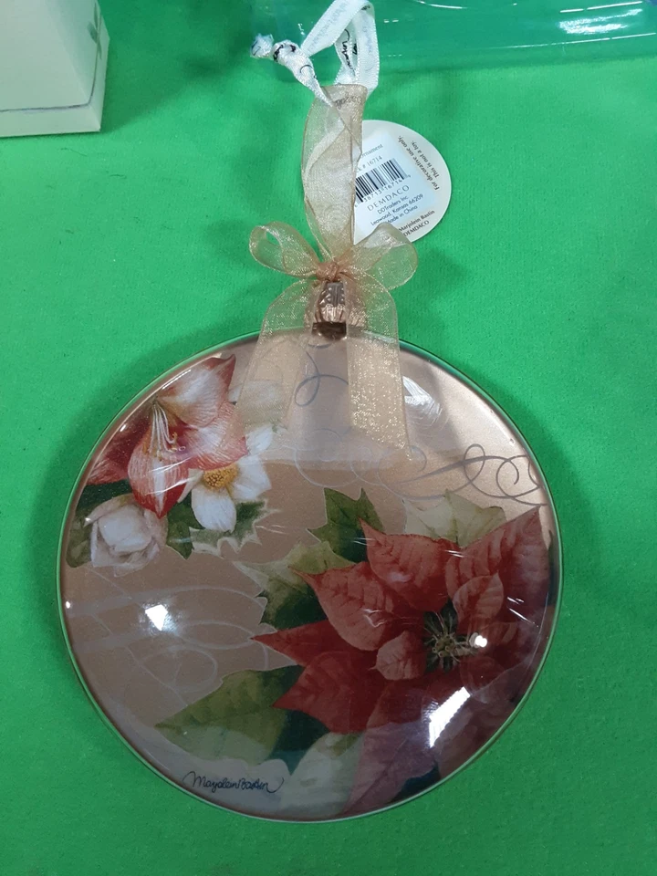 DEMDACO CHRISTMAS ORNAMENT BY MARJOLEIN BASTIN 2008 POINSETTIA # 16714, NIB - Image 3 of 4