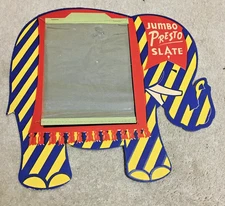 Vntage c1940'S Elephant JUMBO PRESTO Writing SLATE Board, Thick Cardboard Unused