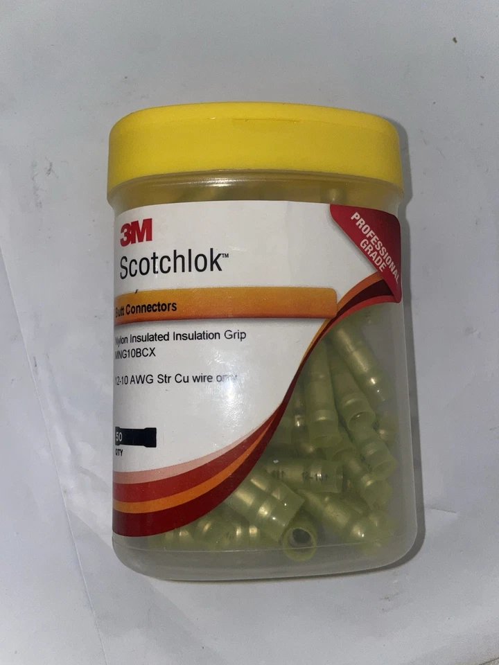 Qty 50 3M Scotchlok Butt Connectors 12-10 AWG Str Cu Wire Only MNG10BCX - Image 3 of 4