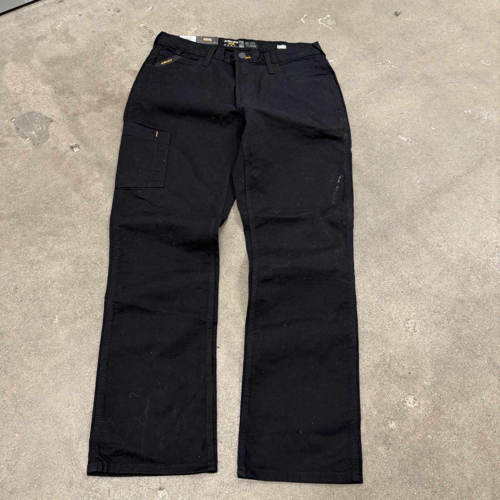Ariat® Men's Rebar Relaxed Straight M4 DuraStretch Black Made Tough Work Pant