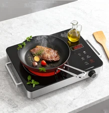 1800W Single Burner Electric Cooktop Stove 14" Infrared Hot Plate w/ Handle 110V