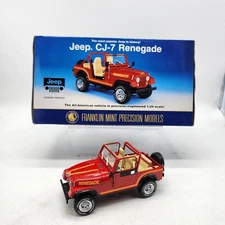 Franklin Mint Jeep Red CJ-7 Renegade 1/24 Diecast Rare HTF Collectors NO TITLE 