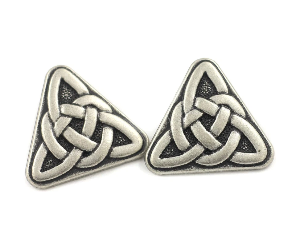 10 Pieces Triangle Celtic Sister Knot Metal Shank Buttons. 25mm (1 inch) (Ant... - Image 4 of 4