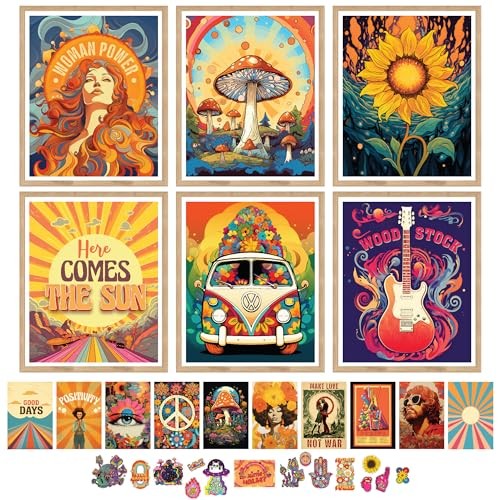 97 Decor Hippie Room Decor for Bedroom Aesthetic - Hippy Retro Room Decor,