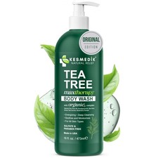 KESMEDIK Tea Tree Body Wash MaxTherapy, Itchy 16 Fl Oz Pack of 1 , Green