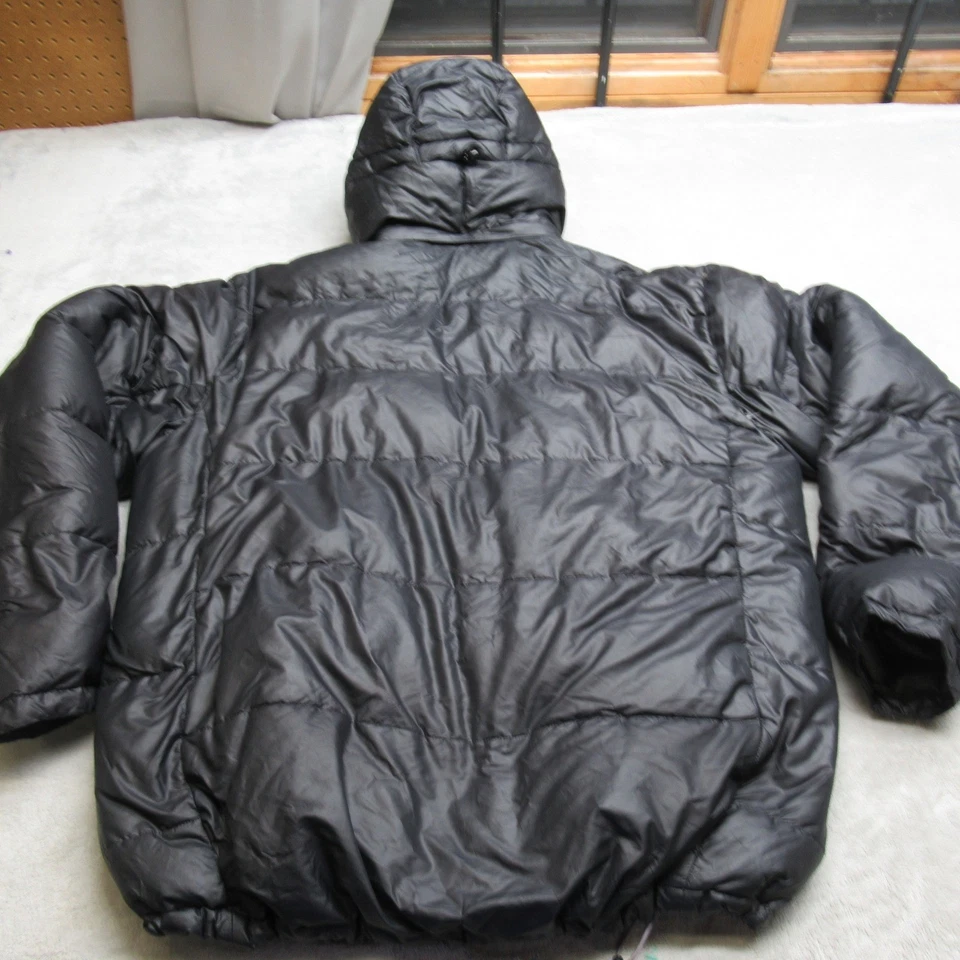 REI вниз пуховик куртка мужская XL черный с капюшоном изолированный свет упаковка полный молнии толщиной - Изображение 2 из 4