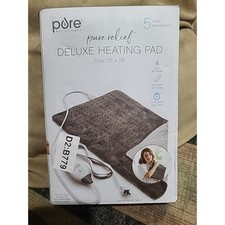 Pure Enrichment Heating Pad Pure Relief XL Plush Heating Pad Size 12"x24" gray