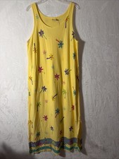 Cotton Connection Beach Resortwear Dress Maxi Swim Cover Up Or Casual L Pockets
