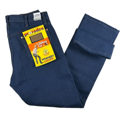 Wrangler Jeans Mens Cowboy Cut 13MWZ Pro Rodeo Rigid Indigo Denim Original Fit - Image 1 of 4