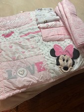 6 Piece Minnie Mouse Crib Comforter Set, Rail Guards,Blanket