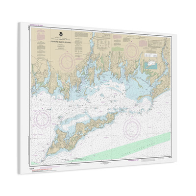Fishers Island Sound Connecticut Nautical Chart Sailing Map Framed Canvas 40x30