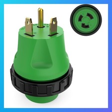 30 Amp to 30 Amp RV Adapter Plug Green