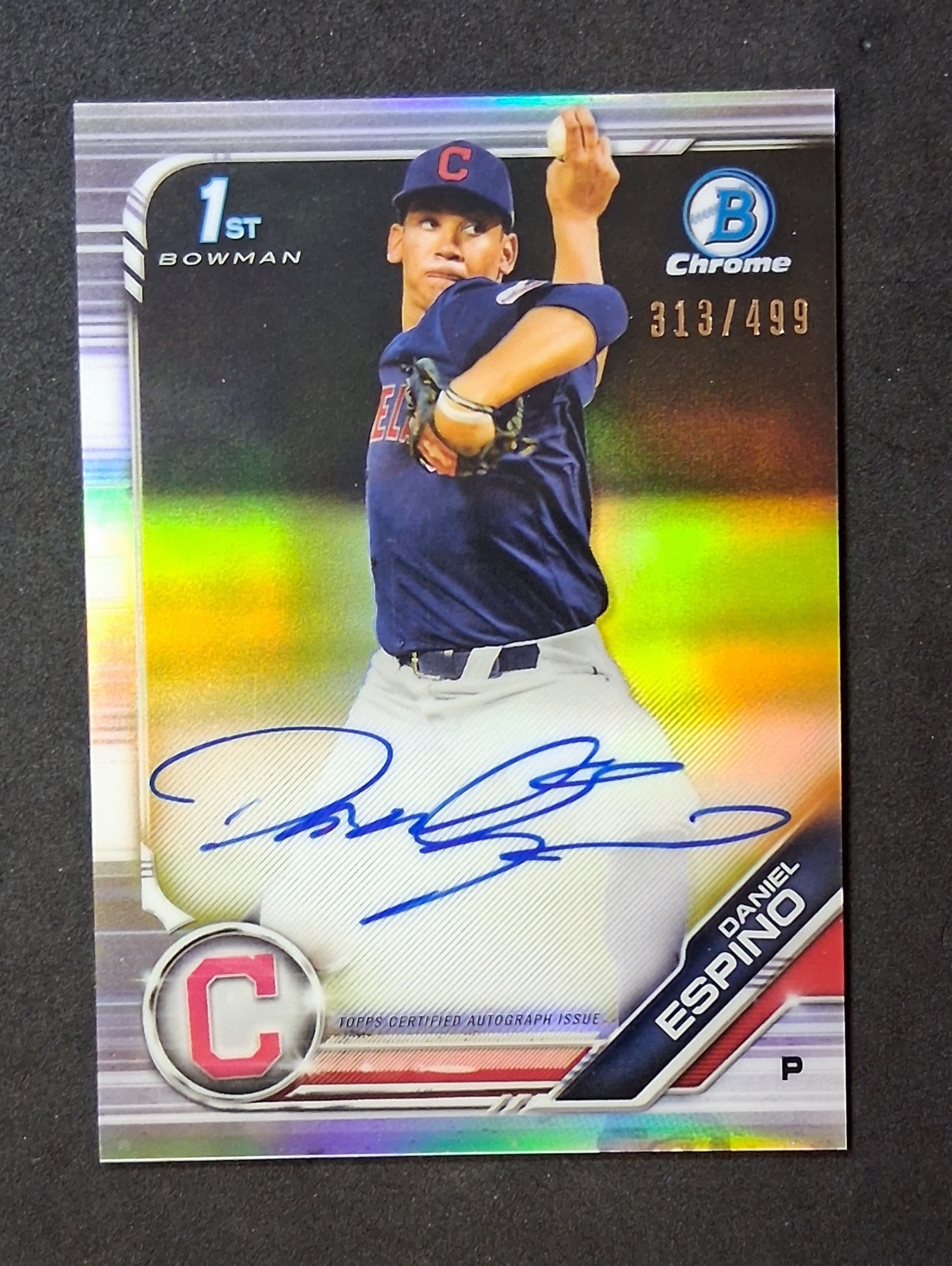 Daniel Espino 2019 1st Bowman Chrome Autograph Auto Refractor/499 Guardians
