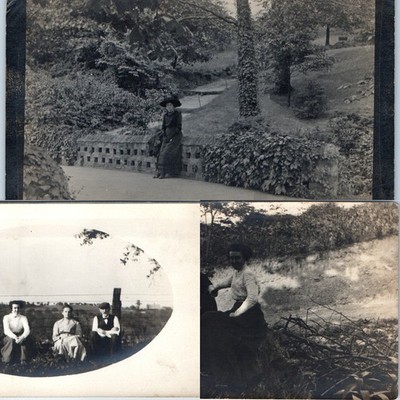 x3 LOT c1910 Pittsburgh PA 5'' Snapshot Photos Kapphan Family Gibson Girl Fashion