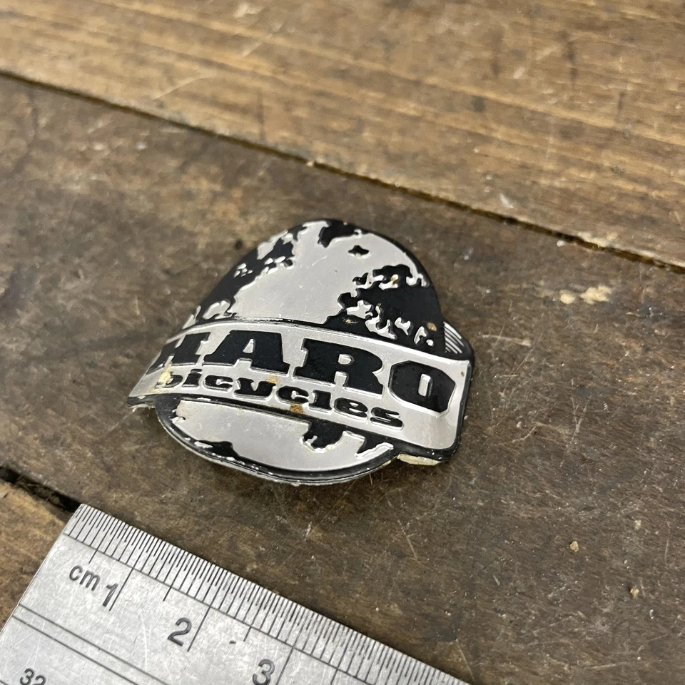 Insignia de cabeza de bicicleta Haro de colección emblema vieja escuela BMX bicicleta logotipo mundial placa Foto 2 de 4