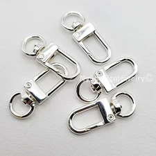 Silver Plated Brass Lobster Clasp Hook 34x12mm 1pc Jewelry Making Connector