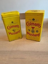 Two Large Empty Colman's Mustard Tins