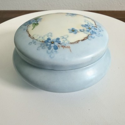 Z.S. & Co. Bavaria Handpainted By M. Malek Porcelain Trinket Jar, Powder Jar
