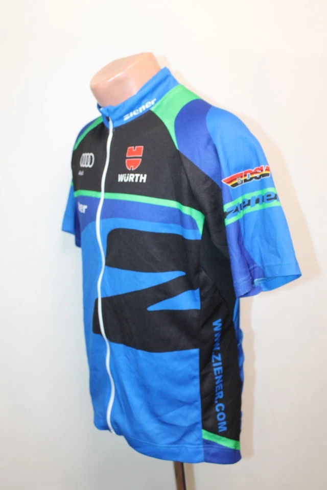 Ziener Germany Cycling Team Jersey Shirt Cycle Bike Audi DSV Wurth Size 50 XL Bl - Изображение 4 из 4