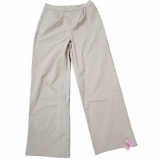 PrettyLittleThing Wide Leg Trousers Beige High Waist Tailored Pants UK 12 New