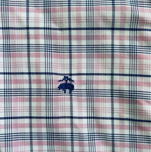 Brooks Brothers White Blue Plaid Shirt Button-Down Collar Pink Mens X-Large GUC - Picture 2 of 5