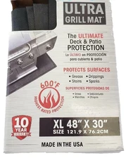 Ultra Grill Mat for Outdoor BBQ Fire Pit Deck Mat Patio Protection 48" x 30"
