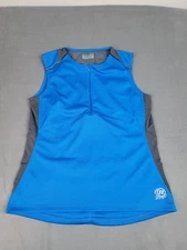 Novara Cycling Vest Womens Medium Blue Lightweight Stretch Quarter Zip Jersey