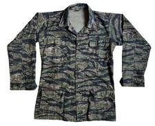 Vtg Tru-Spec Styled Tiger Stripe Camo BDU Jacket Shirt Men  s Small Long Military