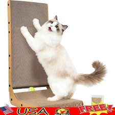 Indoor Cat Scratcher Cardboard Playground Vertical Post W/ Toy Ball Fun New