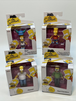 #ad #ad Jakks Pacific The Simpsons Action Figures Lot Of 4 Ned x2 Bart amp; Homer New $29.99