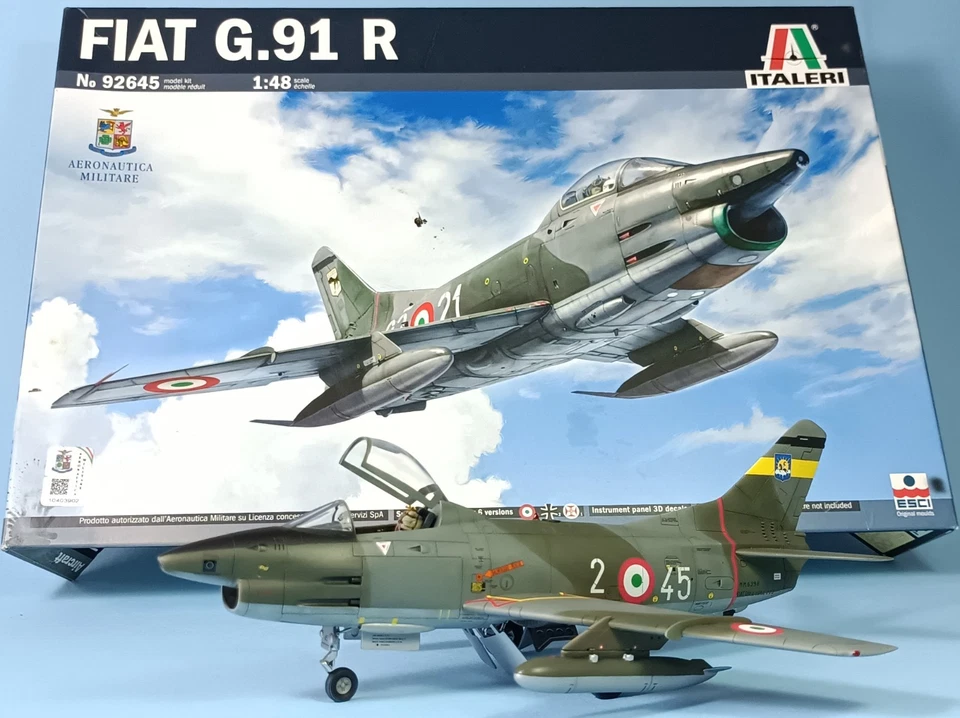 Fiat G.91 R, A.M. - Italeri (Esci) 1/48 - PRO BUILT MODEL - FULL RESCRIBED - Immagine 3 di 4