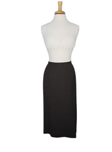 Banana Republic Gray Midi Length Wool Pencil Skirt Size 12 Back Slit Lined Italy - Picture 4 of 8