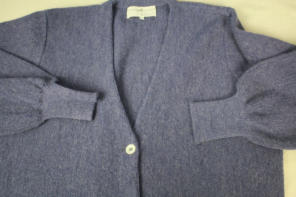 PERUVIAN Connection Pure Alpaca Cardigan Sweater Light Purple Long Sleeve L - Image 3 of 4