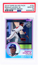 2018 Topps Silver 1983 Chrome Ronald Acuna Jr. #101 PSA 10 Rookie RC
