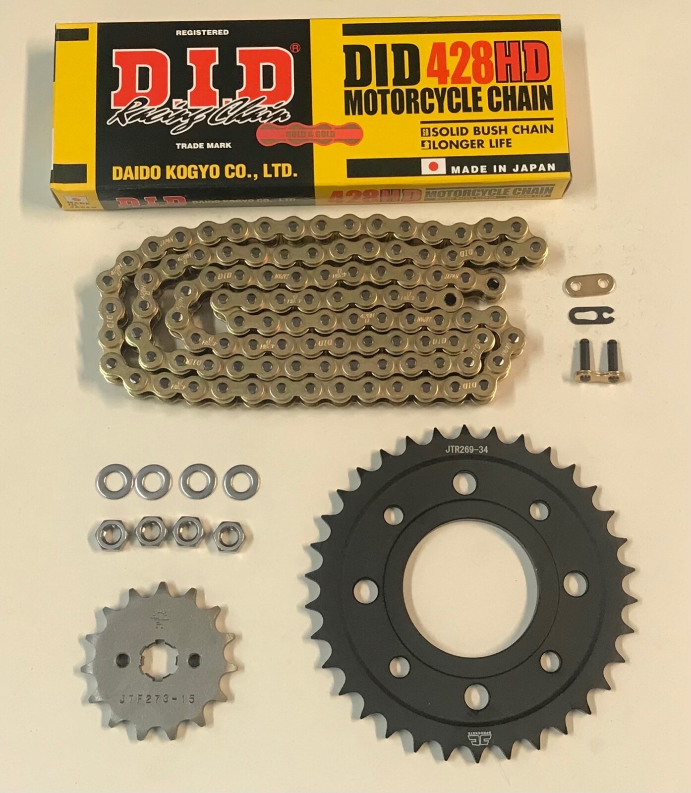 DID Gold Heavy Duty 428 Chain & Sprocket Upgrade Kit Honda MSX125 Grom ...
