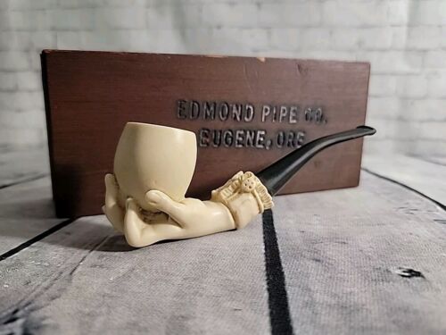 Edmond Pipe Company Figural Victorian Ladies Hand, Hand Carved Meerschaum Pipe