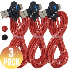 3Pack 3/6Ft Type USB-C Fast Charge Cable 90Degree For Samsung Charging Data Cord