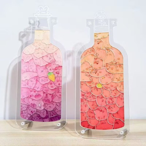Acrylic Puzzle Cute 3D Jigsaw Toy Animal Cat Pig Cartoon Shape Creative Hard - Picture 2 of 15
