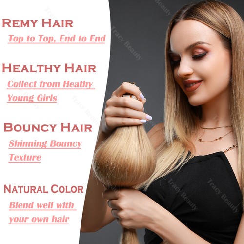 THICK 150g Wavy Tape In Human Hair Extensions Skin Weft Remy Full Head Virgin US - Picture 5 of 44
