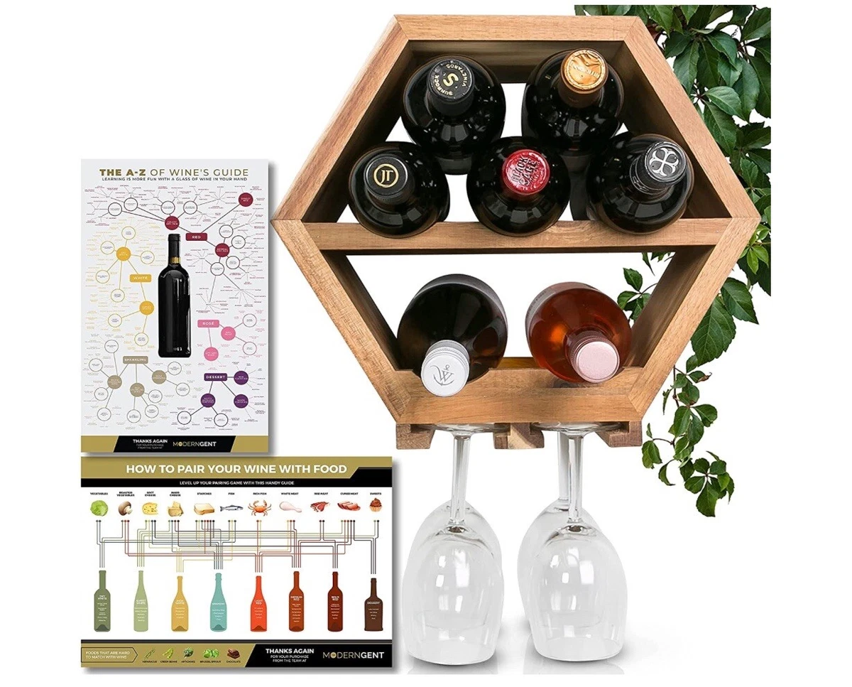 Hexagon wine rack wood hot sale