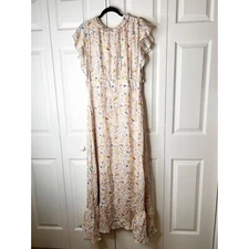 Cynthia Rowley Talia Pink Floral Print Crepe Maxi Gown Dress Women's Size 14