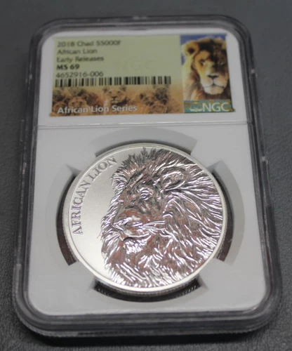 2018 chad 55000f African Lion Ngc ms69