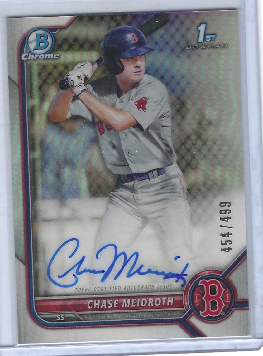 CHASE MEIDROTH 2022 BOWMAN CHROME DRAFT REFRACTOR 1ST PROSPECT AUTO #D 454/499