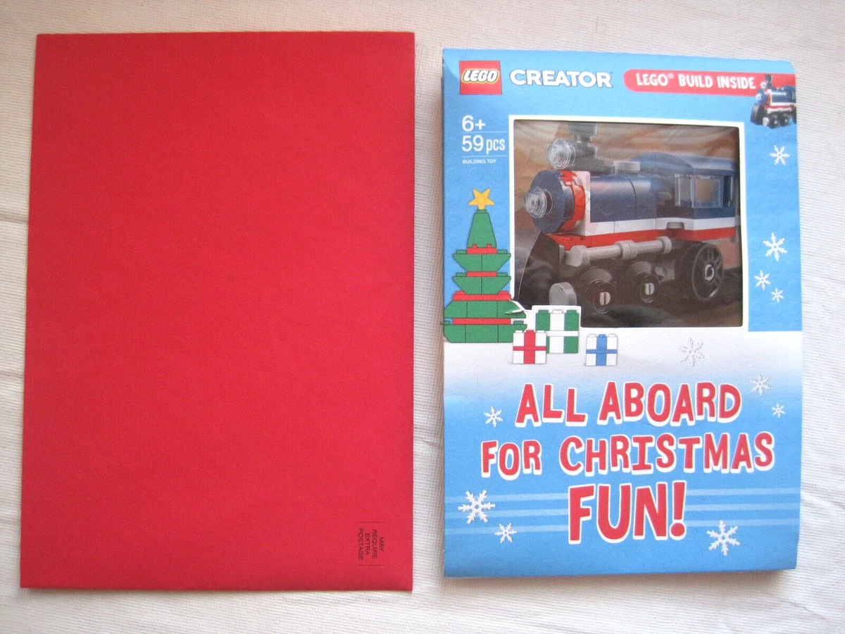 HALLMARK Lego Creator Christmas Greeting Card 59 Pcs Christmas Train Kit Inside