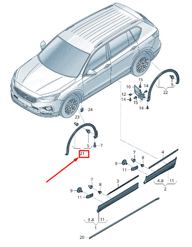 Cache-roue avant gauche SEAT
