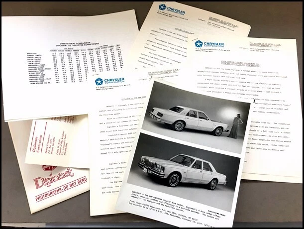 1977 Dodge Diplomat Original Vintage Car Media Brochure Catalog Press Kit - Imagem 3 de 3