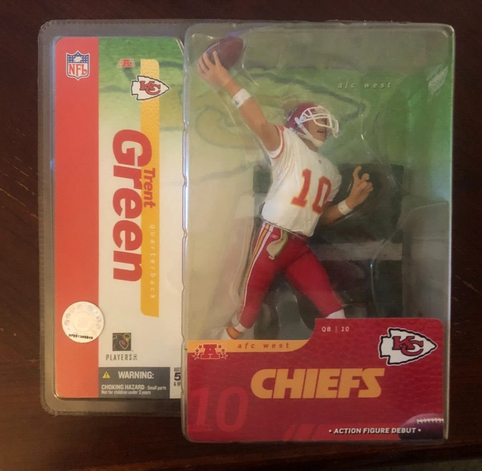 ¡LOTE KC CHIEFS! Figura McFarlane VERDE y 2 camisetas Reebok OTF Larry Johnson sin usar Foto 2 de 4
