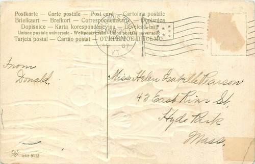 AUGURI DI PASQUA CUORE - BAMBINI E CONIGLI E UOVA D'ORO - PFB 5112 - CARTOLINA - Foto 2 di 2